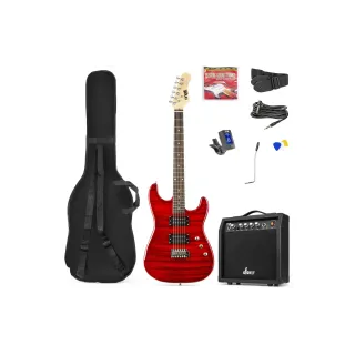 MAX Guitare électrique GigKit Quilted Style rouge