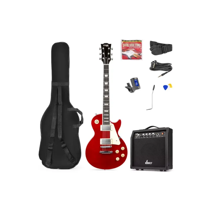 MAX Guitare électrique GigKit LP Style rouge