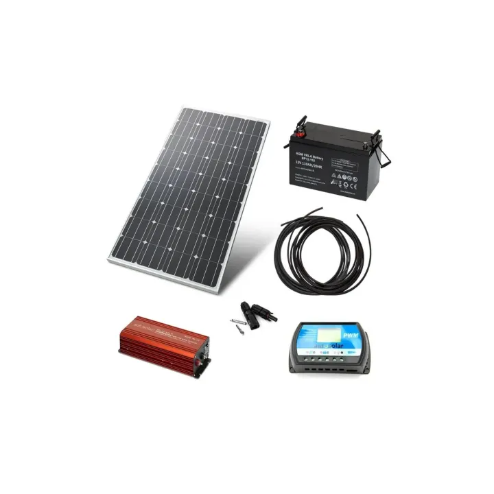 autosolar Systèmes insulaire 160 W avec onduleur et batterie de 110 Ah