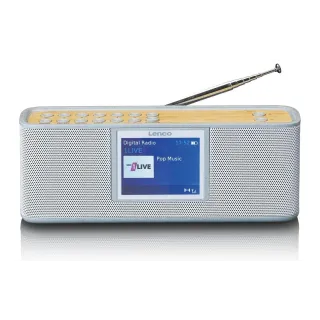 Lenco Radio DAB+ PDR-046 Bambou-Blanc
