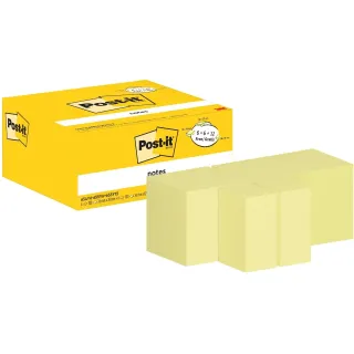 Post-it Fiche de bloc-notes Paquet davantages PEFC Jaune, 24 blocs