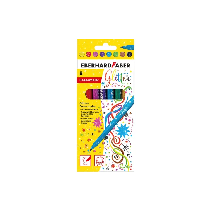 Eberhard Faber Crayon feutre Paillettes, étui carton de 8