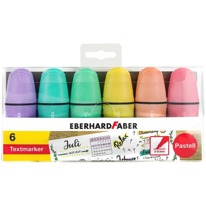 Eberhard Faber Surligneur Mini pastell 6 pièces, Multicolore