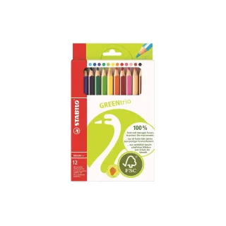 STABILO Crayons de couleur Greentrio 12 pièces