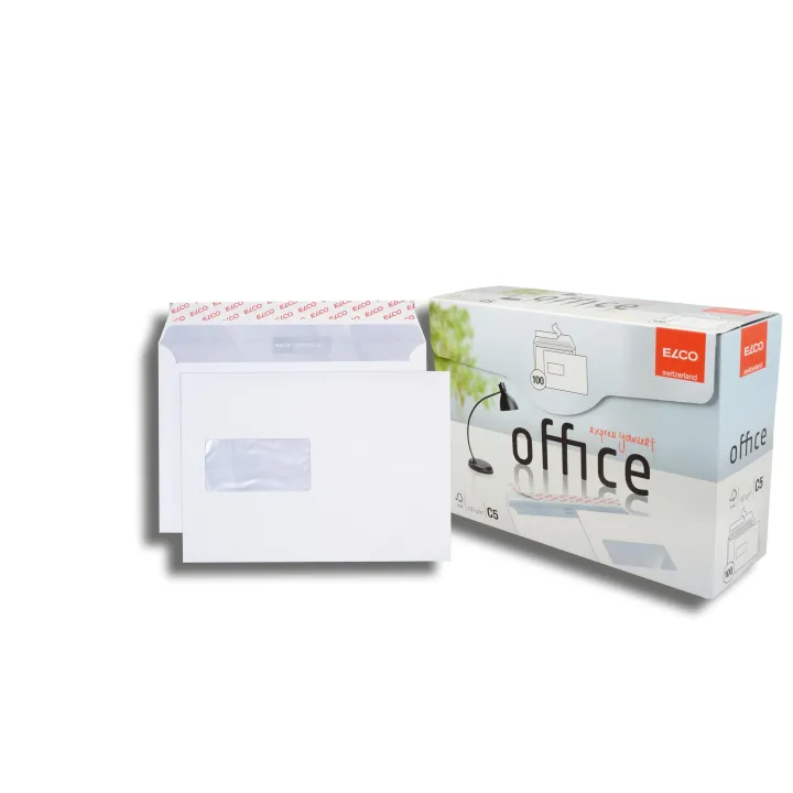 ELCO Enveloppe Office Box C5 avec fenêtre à gauche, 100 pièces