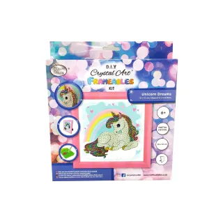 CRAFT Buddy Kits de bricolage Frameable Unicorn Rainbow 16 x 16 cm