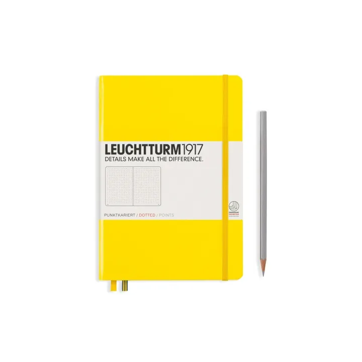 Leuchtturm Bloc-notes Medium A5, Pois, 2-pièces, citron