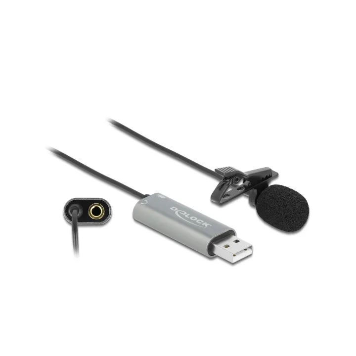 Delock Microphone Tie-Lavier USB, omnidirectionnel 24Bit-192Khz