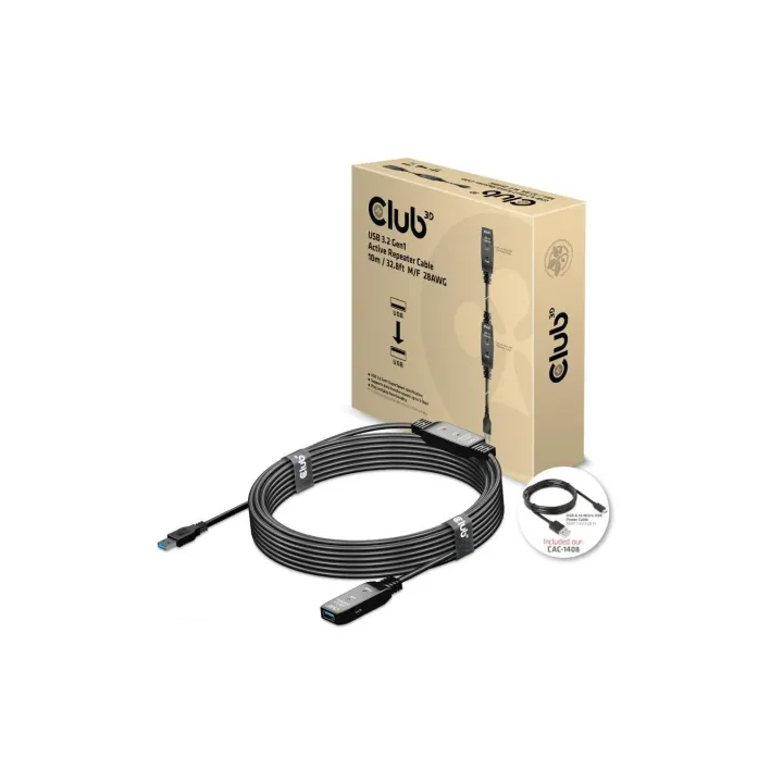 Club 3D Câble dextension USB 3.2 Gen.1 USB A - USB A 10 m