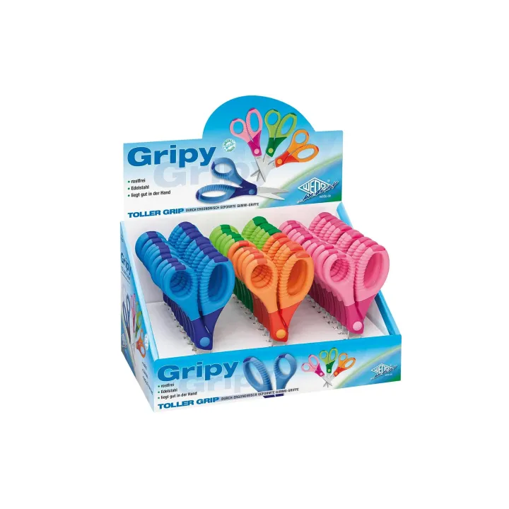 WEDO Ciseaux pour enfants Gripy Présentoir avec 30 ciseaux pour enfants