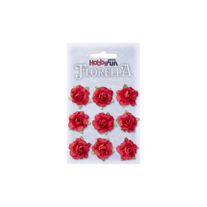 HobbyFun Décoration à éparpiller Florella 9 pièces, rouge