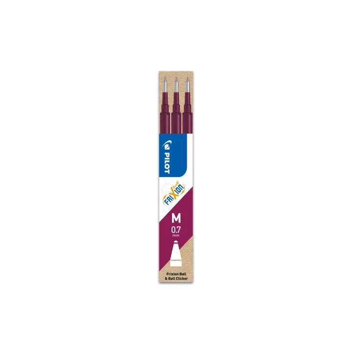 Pilot Cartouche FriXion Refill 3 pièces 0.7 mm, Rouge bordeaux