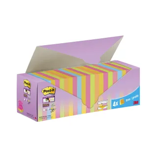 Post-it Fiche de bloc-notes Z-Notes Super Sticky Multicolore, 7,6 x 7,6 cm