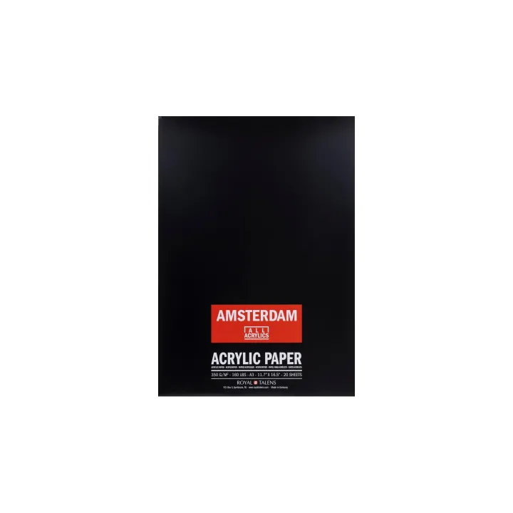 Amsterdam Papier pour peinture à l’acrylique A3, 350 g-m², 20 feuilles