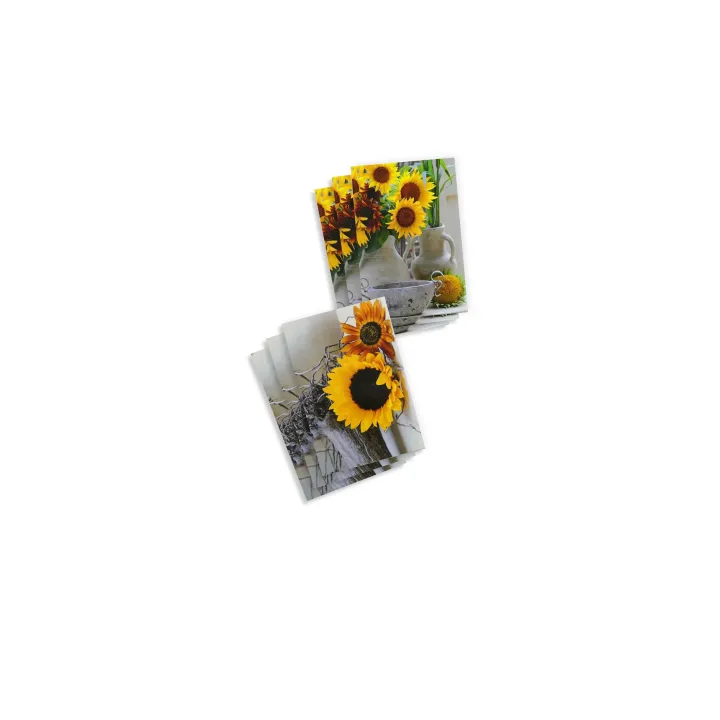 ABC Carte à motif Tournesols A6, 6 pièces