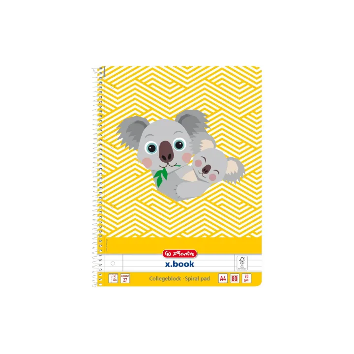 Herlitz Bloc-notes Cute Koala A4 80 feuilles lignées