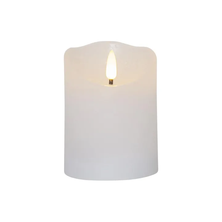 Star Trading Bougie LED Flamme Rustic, O 7.5 x 10 cm, Blanc