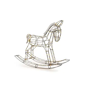 STT Figurine LED cheval, 65 cm, noir