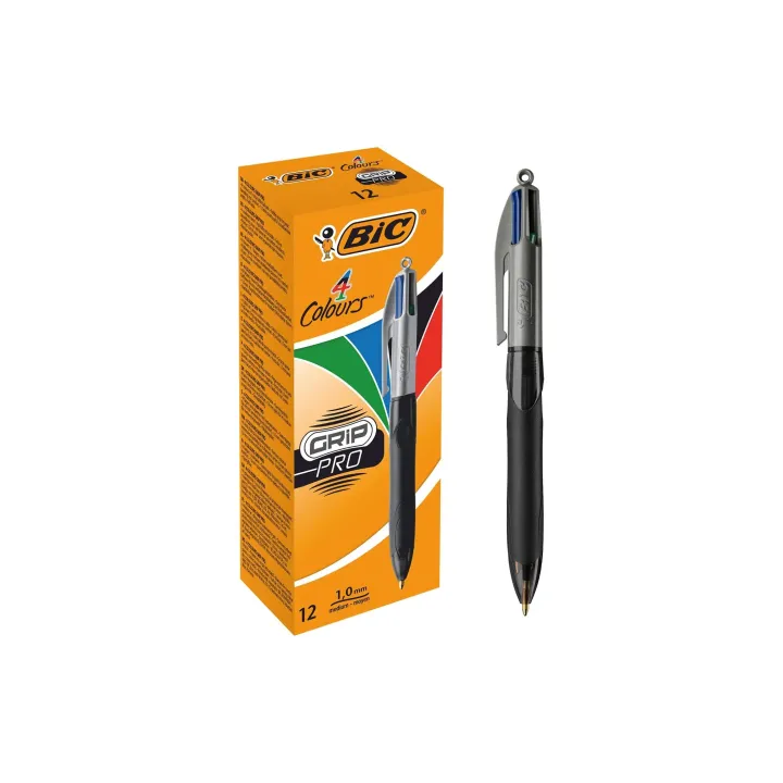 BIC Stylo bille 4 My Colours Grip Pro 0,32 mm, 12 pièces