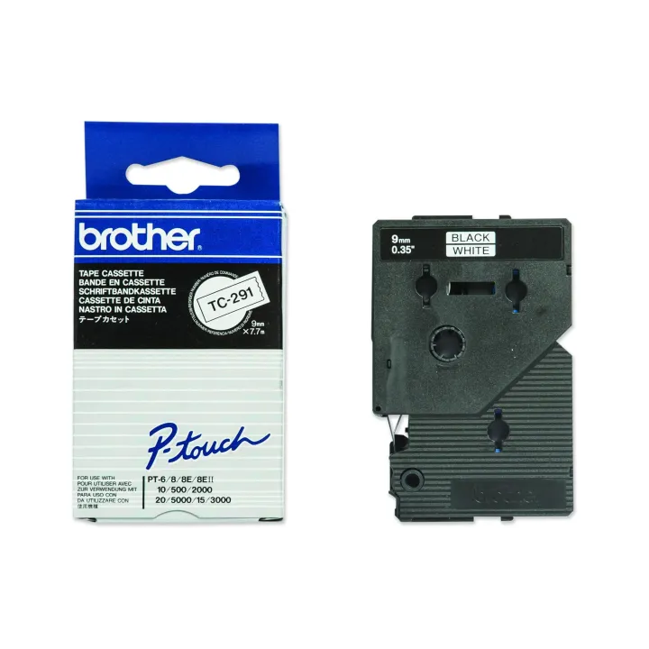 Brother Ruban d’étiquettes TC-291 Noir sur Blanc