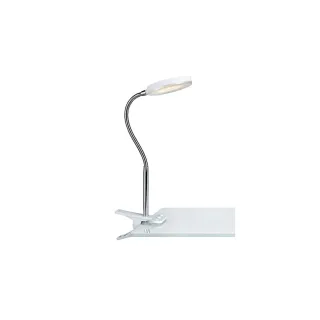 Markslöjd Lampe de bureau Clip flexible, 3000K, 5W, blanc-chrome