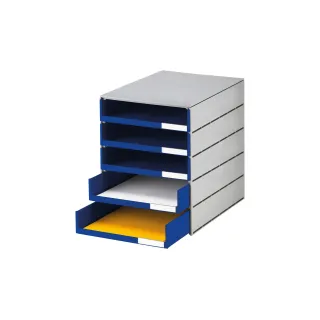 Styro Boîte à tiroirs Styroval Pro 5 tiroirs, bleu, ouverts