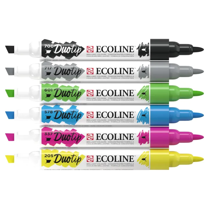 Talens Crayon feutre Duotip Basic 6 pièces