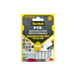 Scotch Tampons adhésifs Scotch-Fix, 11 mm x 15 mm, Blanc