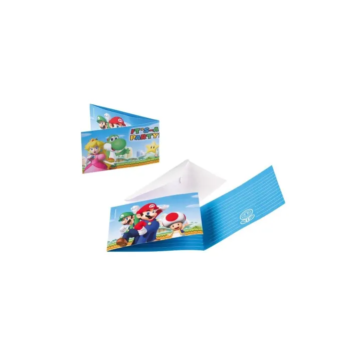 Amscan Carte d’invitation Super Mario 8 pièces