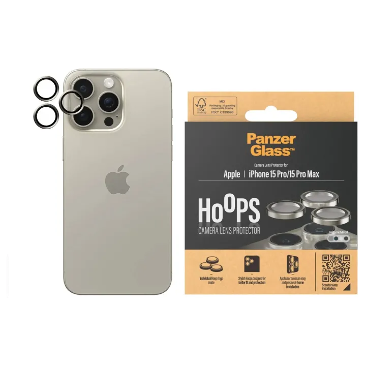 Panzerglass Lens Protector Rings HOOPS iPhone 15 Pro - 15 Pro Max Gris