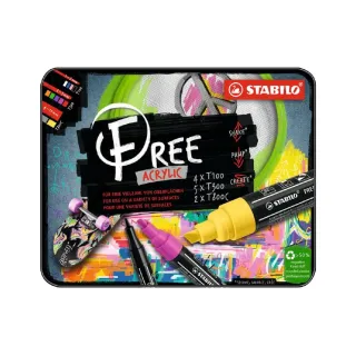 STABILO Marqueur acrylique Free Acrylic Starter Kit 11-Etui