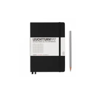 Leuchtturm Carnet de notes Moyen A5, À carreaux, Noir