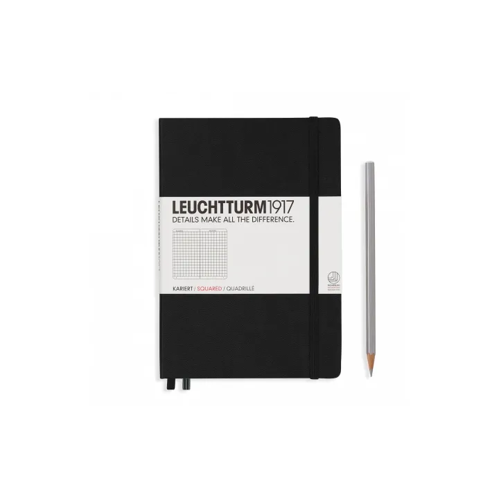 Leuchtturm Carnet de notes Moyen A5, À carreaux, Noir