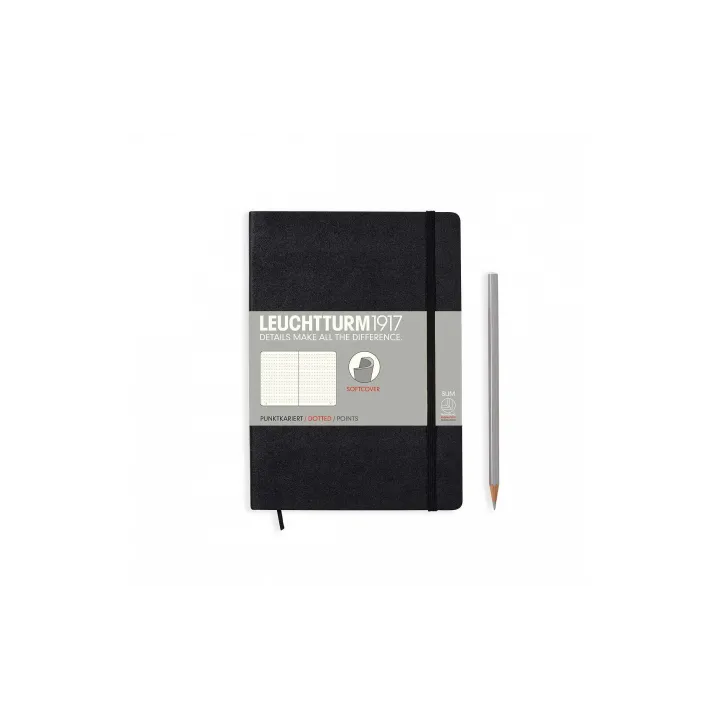 Leuchtturm Carnet de notes Couverture souple moyenne A5, Pois, Noir