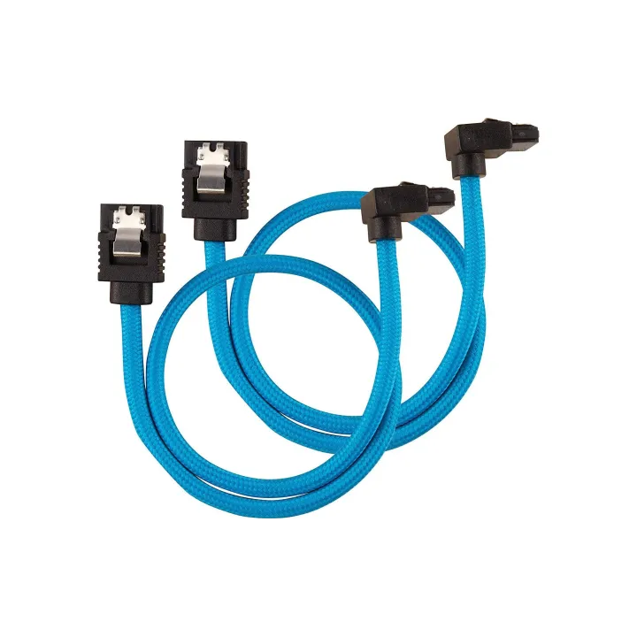 Corsair Câble SATA3 Premium Set Bleu 30 cm coudé