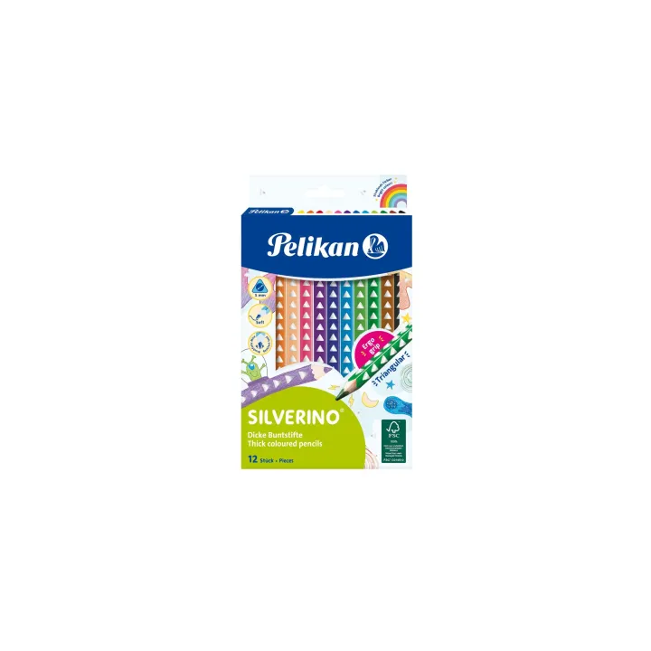 Pelikan Crayons de couleur Silverino Dick, jeu de 12