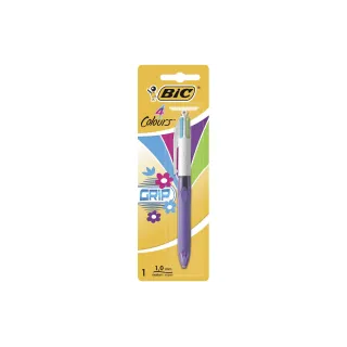 BIC Stylo à bille multicolore 4 Colours Grip Fun 0.4 mm, 1 pièce