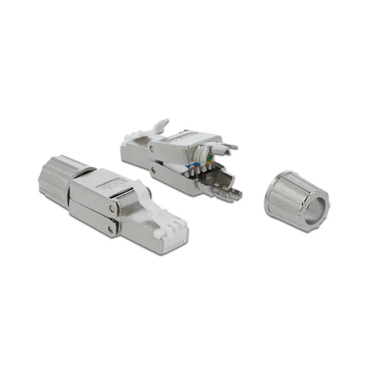 Delock Connecteur RJ45 Cat.6A 1 pièce, gris, blindé, sans outil