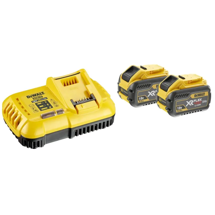 DeWalt Kit de démarrage chargeur XR et 2x batterie 54 V 9 Ah