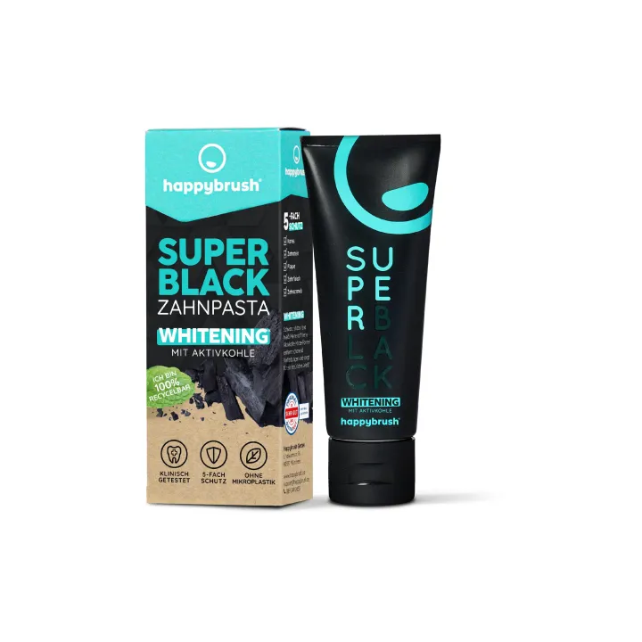 happybrush Dentifrice SuperBlack 75 ml