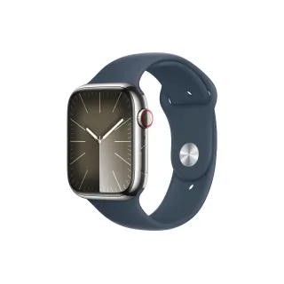 Apple Watch Series 9 45 mm LTE Argent Sport Bleu orage S-M