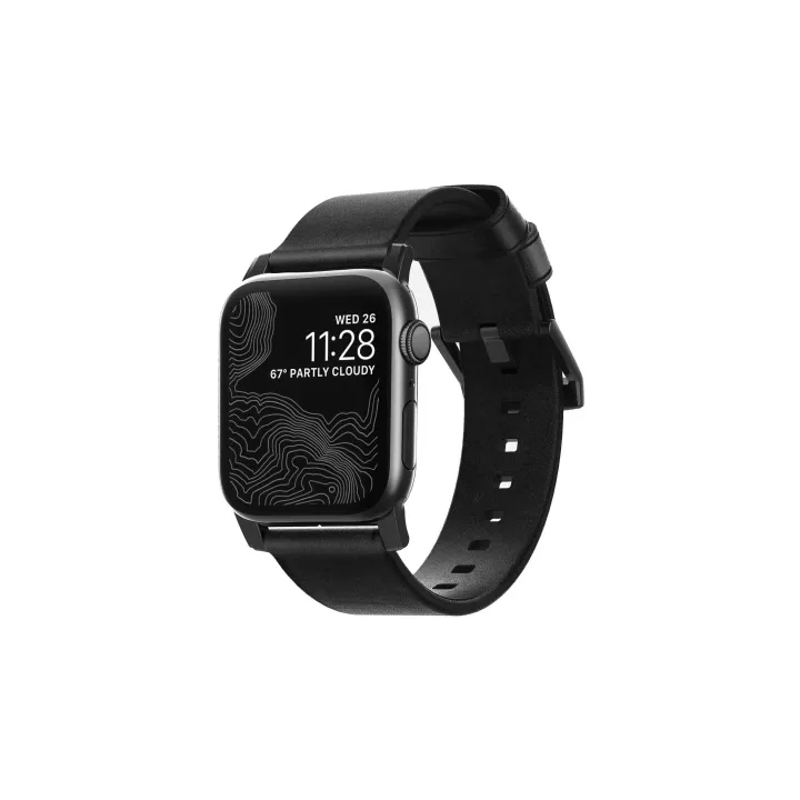 Nomad Bracelet en cuir Modern Strap Apple Watch Noir-Noir