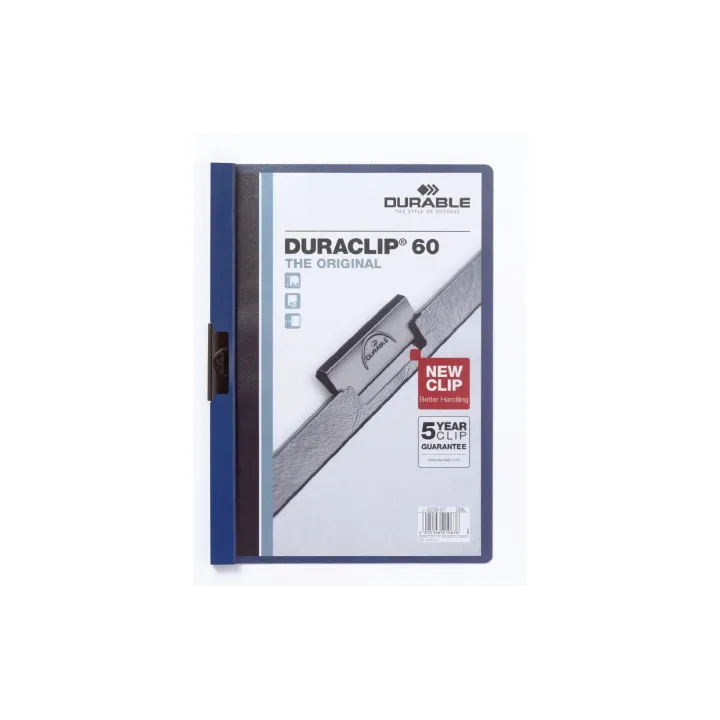 DURABLE Chemises à clip Duraclip 60 A4, Bleu foncé