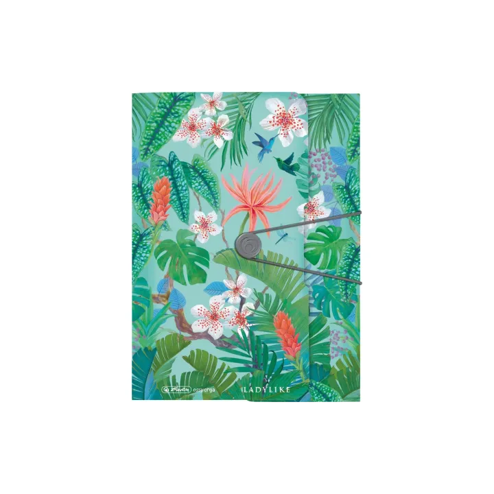 Herlitz Portfolio à ruban élastique Ladylike Jungle PP, A4