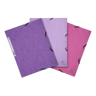 Exacompta Portfolio à ruban élastique Kit Aquarel 3 pièces Mauve-Rose-Violet