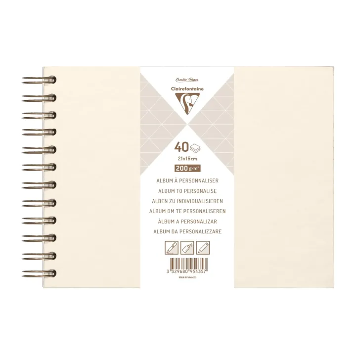 Clairefontaine Bloc-notes DIY 21 x 16 cm, Vierge, Ivoire