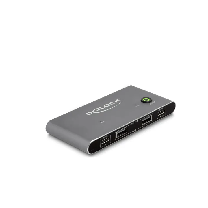 Delock Commutateur KVM USB-C vers DisplayPort 8K 30 Hz avec USB 2.0