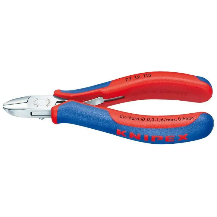 Knipex Pinces coupantes de côté pour l’électronique tête ronde, 115 mm