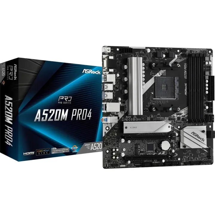 ASRock Carte mère A520M Pro4