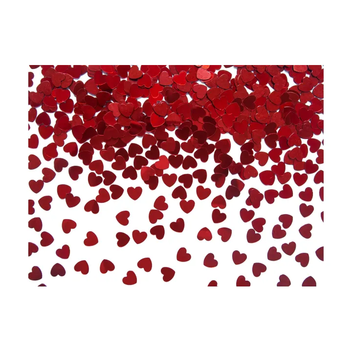 Partydeco Décoration à éparpiller Coeurs Rouge, 5 mm, 30 g